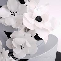 Silver Topsy Turvy with Wafer Paper Flowers
