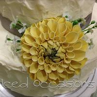 Sugar Dahlia Wedding Cake