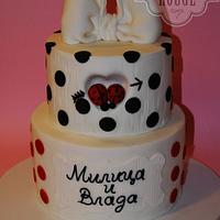 Ladybug wedding cake