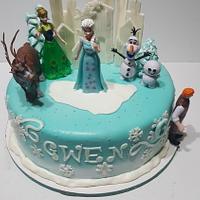 Frozen themed cake but not blue