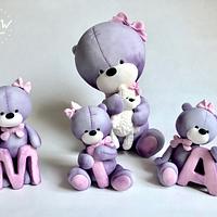 Bears for baby cakes, fondant cake decorations