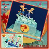 Phineas and Ferb - themed Birthday Cake