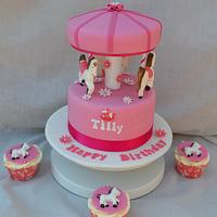Pretty Pink Carousel Cake