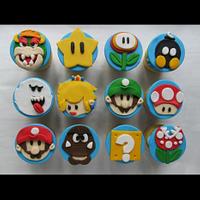 Super Mario Cupcakes with Fondant Toppers