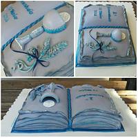 Bolo Livro 1 Comunhão - First Communion Open Book Cake