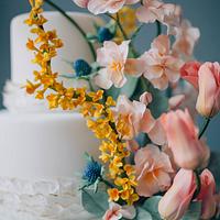 Sugar Flower Wedding Cake I Kentucky Wedding Cake