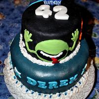 Hitchhiker's Guide to the Galaxy Themed Cake