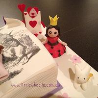 Alice in Wonderland Story Book Cake