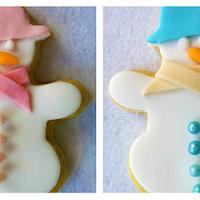 His & Hers Snowmen Christmas Cookies