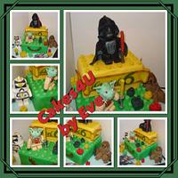 Lego millennium falcon star wars cake
