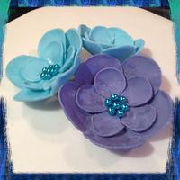 Turquoise and purple Birthday Cake 