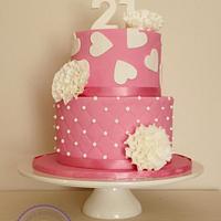 21st pink ombre layered cake