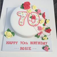 70th Birthday cake for Rosie