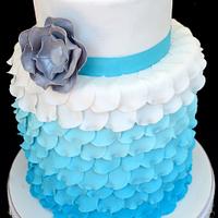 Ombre Petal Wedding Cake