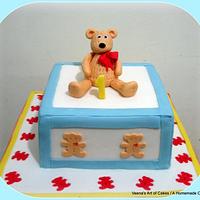 Baby Block with Teddy Bear Cake