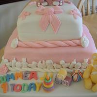 My grand daughters first birthday cake