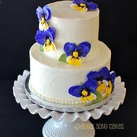 Pansy Small Wedding or Anniversary Cake
