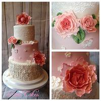 Floral Engagement Cake