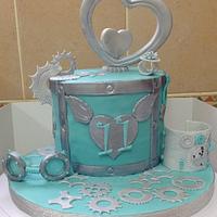 11th Wedding Anniversary Steampunk Inspired Cake