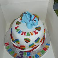 my little pony mini cake with rainbow dash