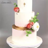 Pink ombré Communion Cake