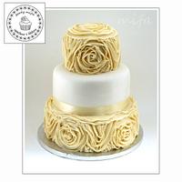 Ivory Ruffle Wedding Cake