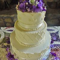 Vintage buttercream wedding cake