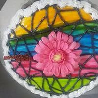 Stained Glass Painted Cake