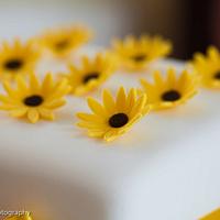 Sunflower miniature wedding cake tower