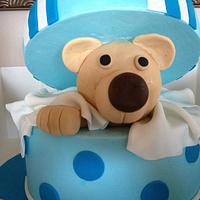  Bear in box baby shower cake