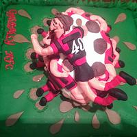 rugby scrum cake