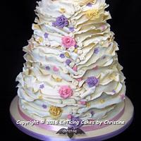 White Chocolate Ruffle Wedding cake