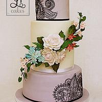 Modern meet classic wedding cake