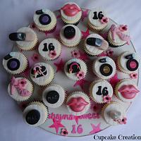 Sweet 16 Make up Cupcakes