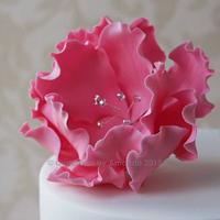 Pink & White Fantasy Flower Cake