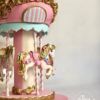 Carousel, fondant cake decoration