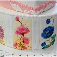 Hand painted cake