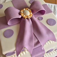 Purple Bow Parcel Cake