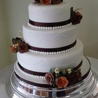 Mocha themed wedding cake