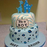 Giraffe baby shower cake