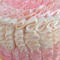 Pink Ombre ruffle cake