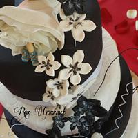 black and White  pastel de bodas