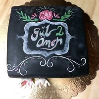 chalkboard cake