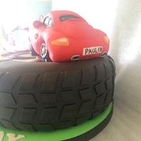 porsche 911 tyre cake