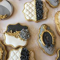 Wedding cookies-grey marble
