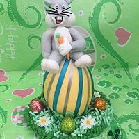 Fondant Cake Topper Sweet Easter Samenwerking-Bunny on easteregg