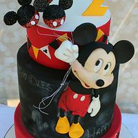 Mickey Mouse balloons cake