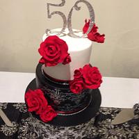 Damask and roses cake 