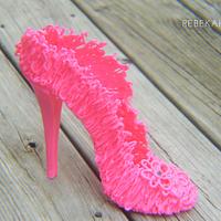 Hot Pink Chocolate Drizzle Sugar Shoe