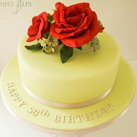 Red Roses Birthday cake